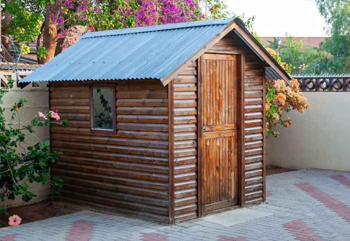 Wooden Garden Shed with Iron Roof