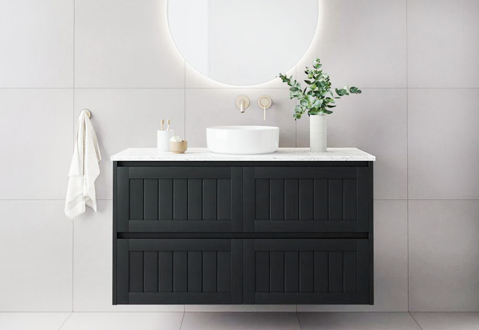 Bayside Matte Black Bathroom Vanity