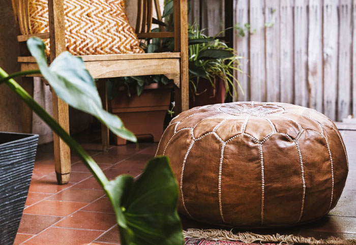Lost Little One Moroccan Ottoman in Brown