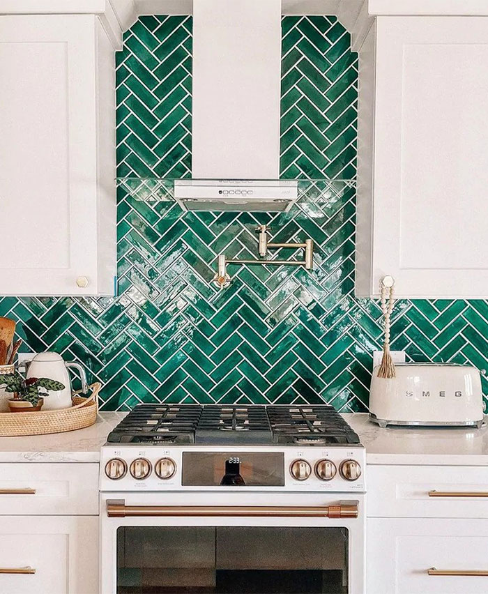 Mercury Mozaics Green Splashback Tiles