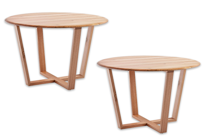 Round table with geometric legs. 
