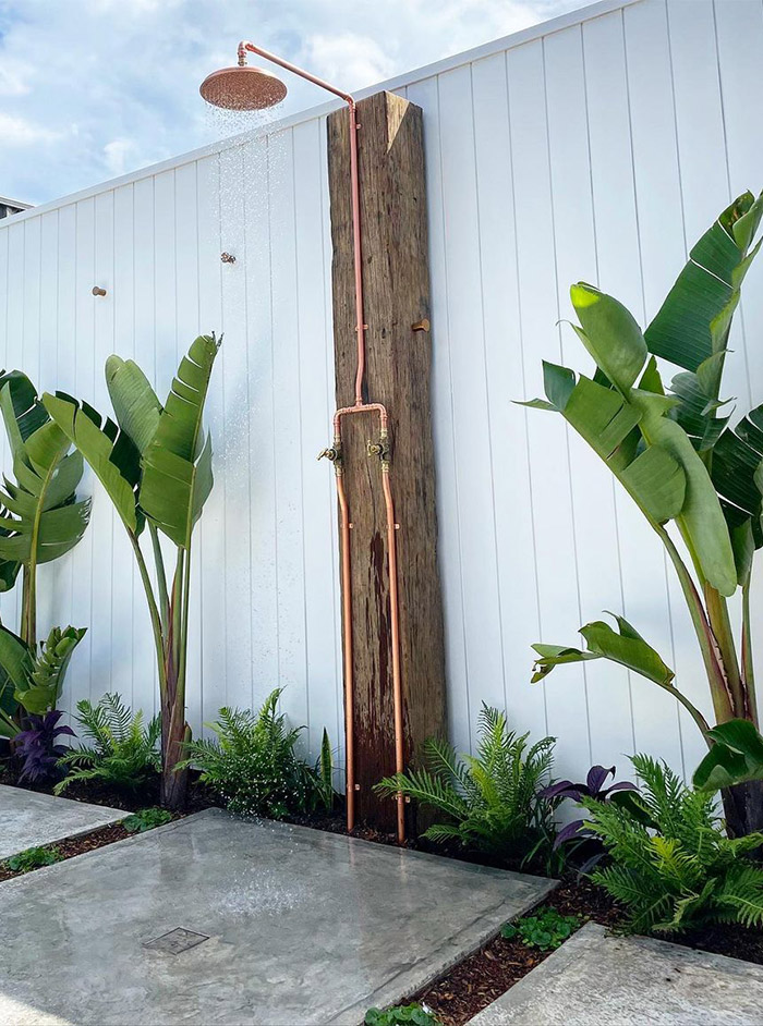 Outdoor Shower by Outside Indulgence Landscaping