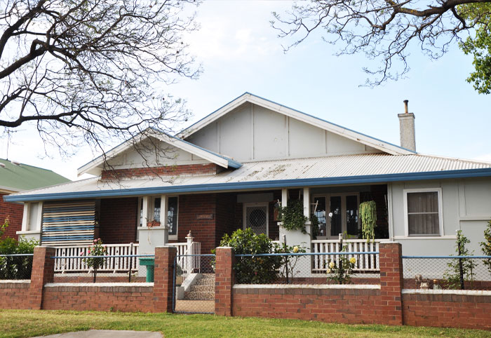 External Australian house containing asbestos