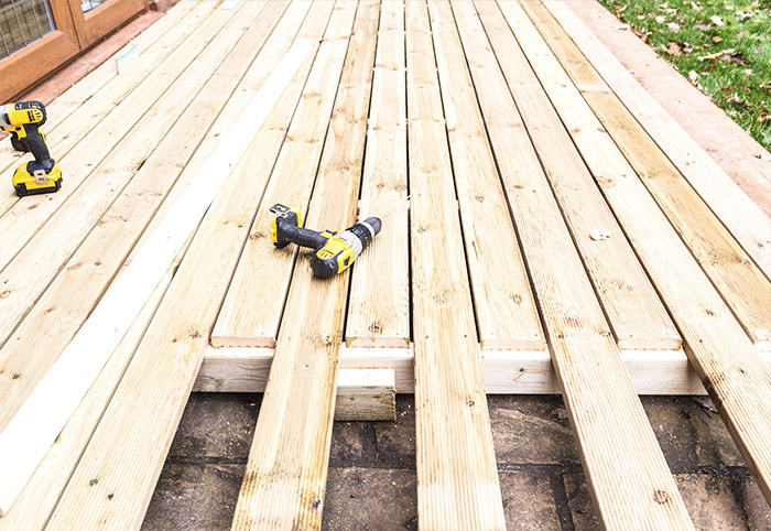 Installing timber decking