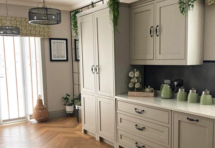 Kitchen cabinets featuring Frenchic Paints