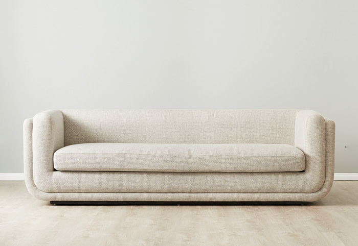 Clementine Dove Grey sofa against positioned against a wall.