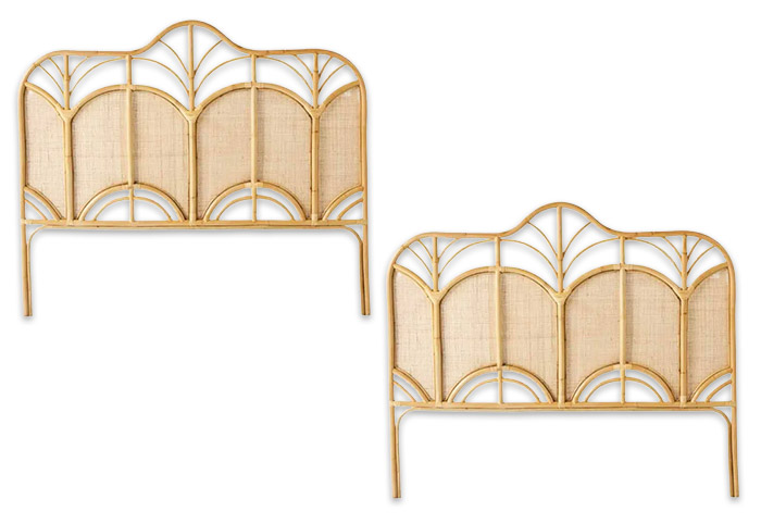 Two rattan bed heads shown side by side.