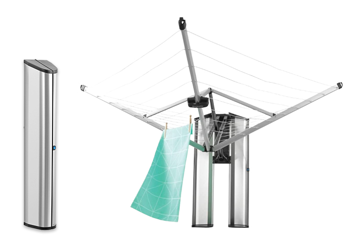 Brabantia wall-mountable clothes airer for indoor or outdoor use.