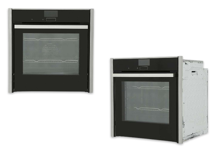 Neff b47fs36n0b Steam Oven shown from the front and side.