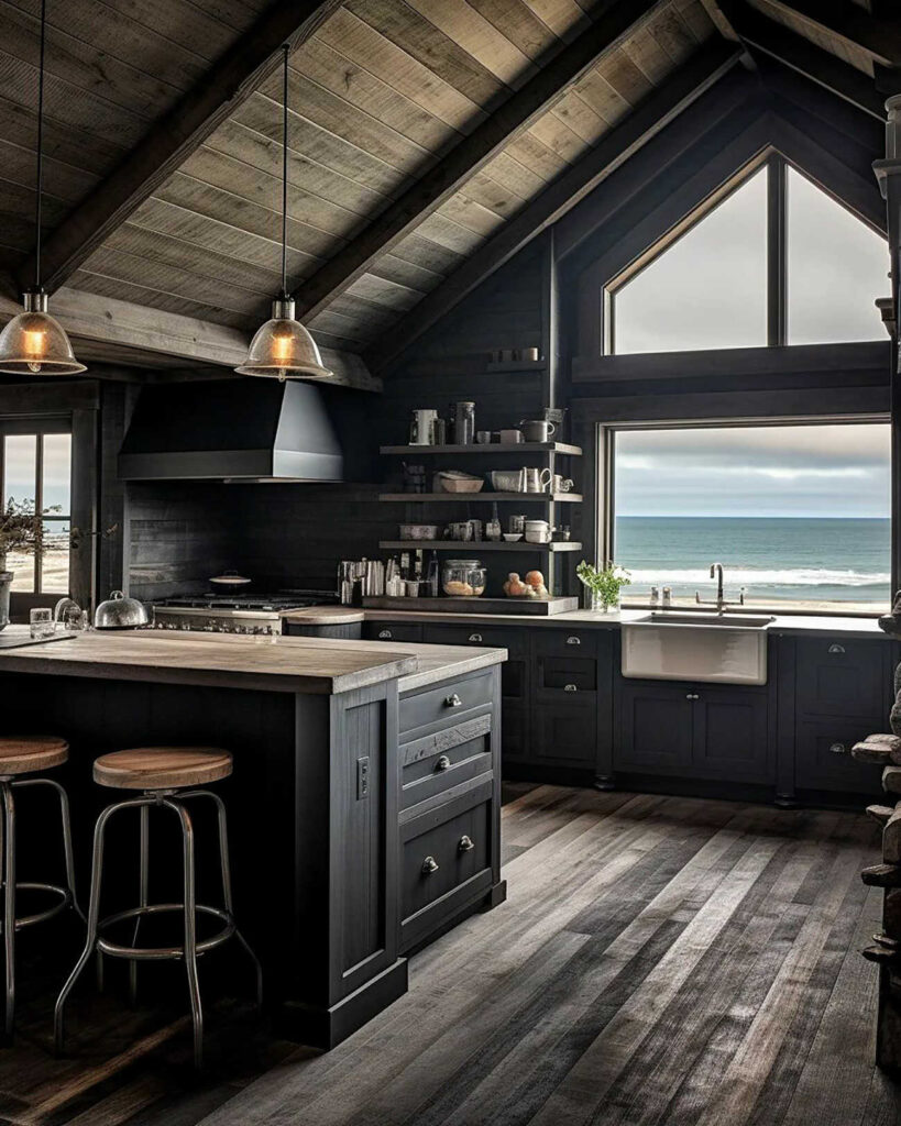 Ben Myhre Dark Coastal House kitchen designed by AI.