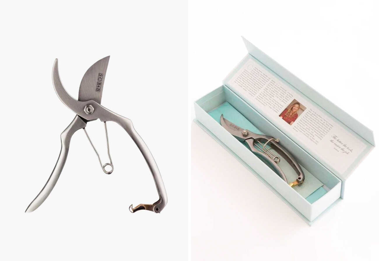 Sophie Conran secateurs shown in and out of packaging. 