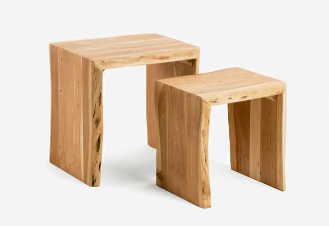 Timber side tables.