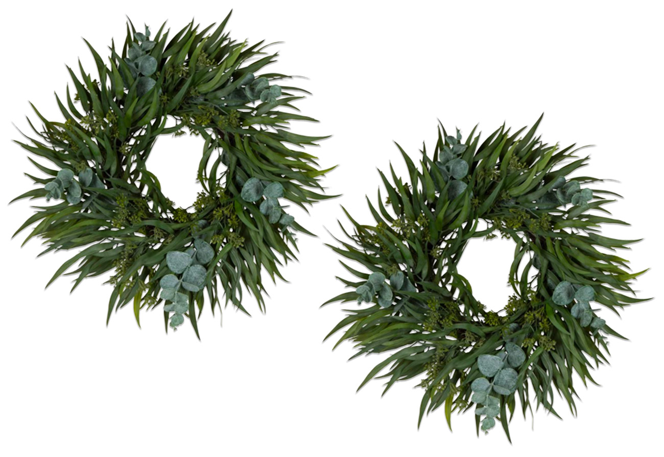 Freedom Heaton Australian Christmas-themed wreath with gum leaves.