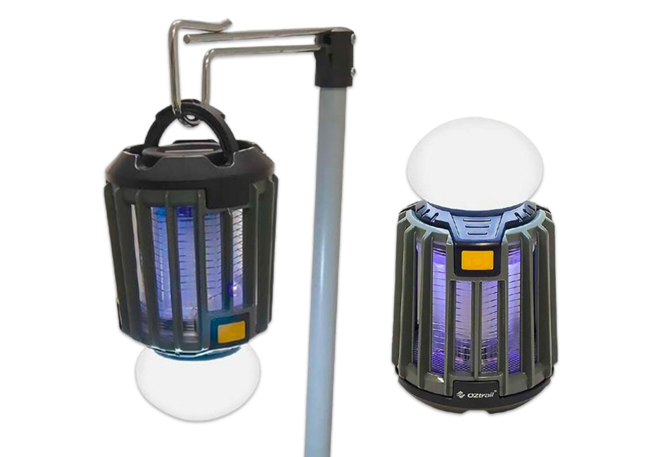 Oztrail lantern mosquito zapper for outdoors.