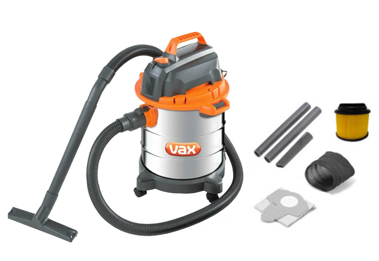 Vax wet and dry vacuum cleaner with its attachments.