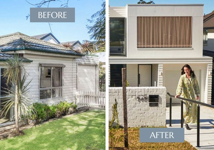 Kiora House before and after the amazing re-build.