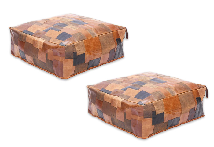 Melbourne Leather Co Square Ottoman