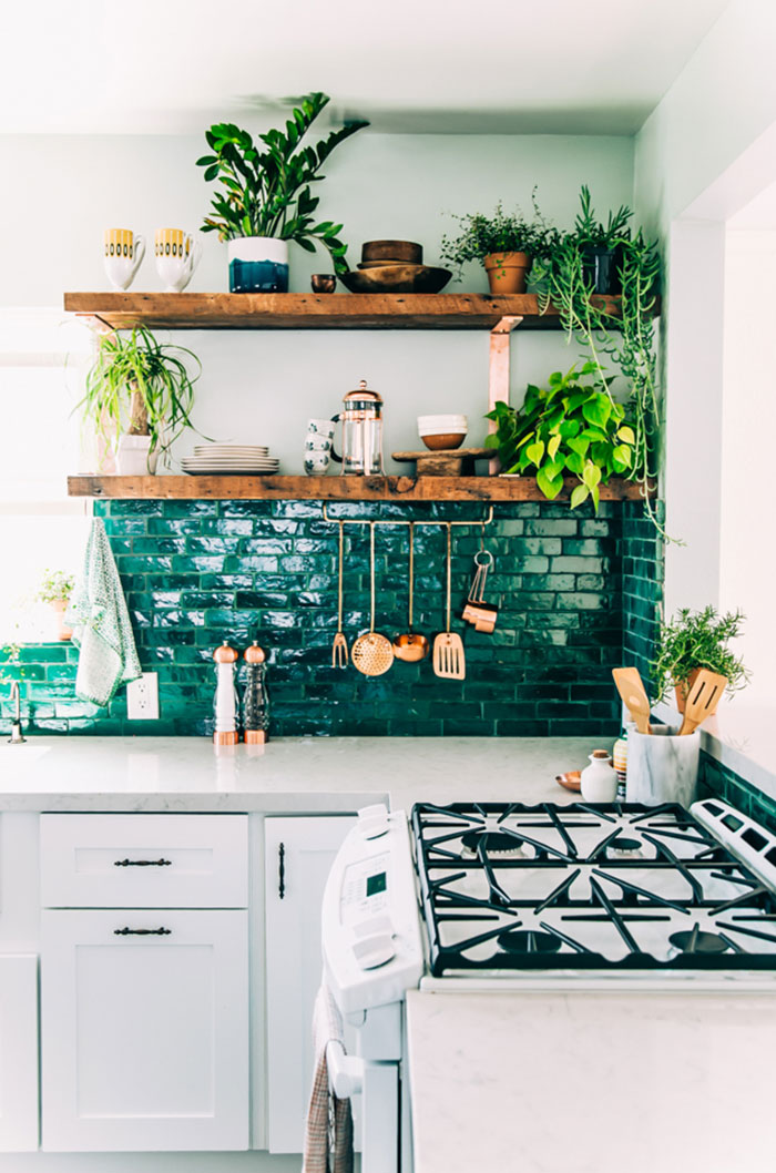 Justina Blakaney Green Kitchen Splashback