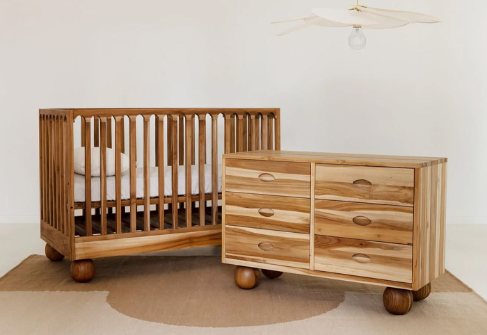 Sacred Bundle Zali Teak Nursery Cot and Buffet