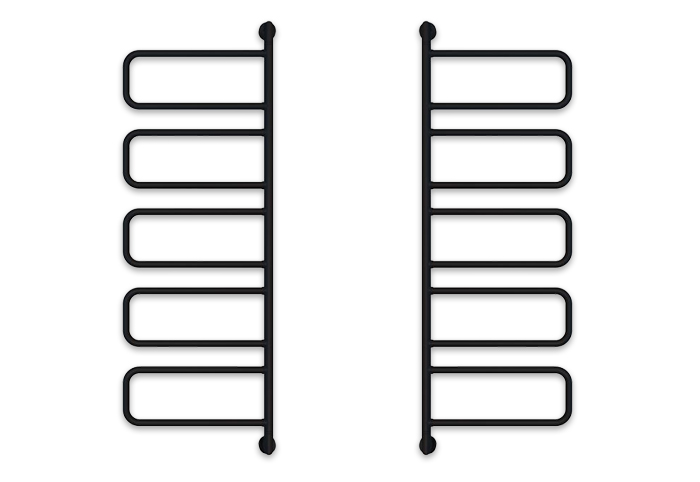 Hydrotherm 10-Bar Swivel Towel Rail in Black