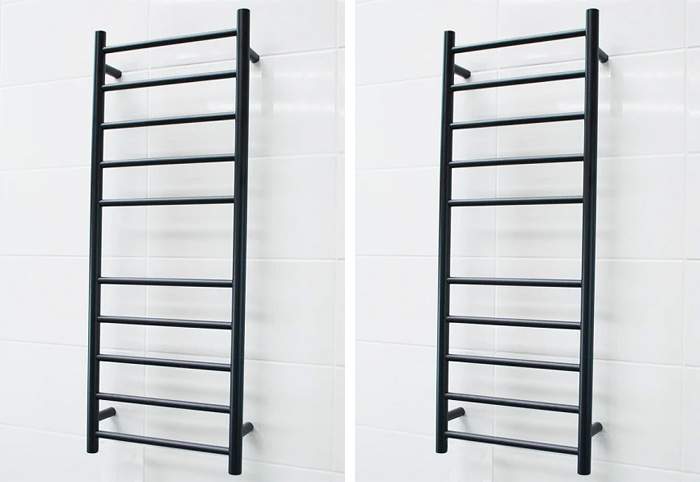 Radiant 10-Bar Black Towel Rail