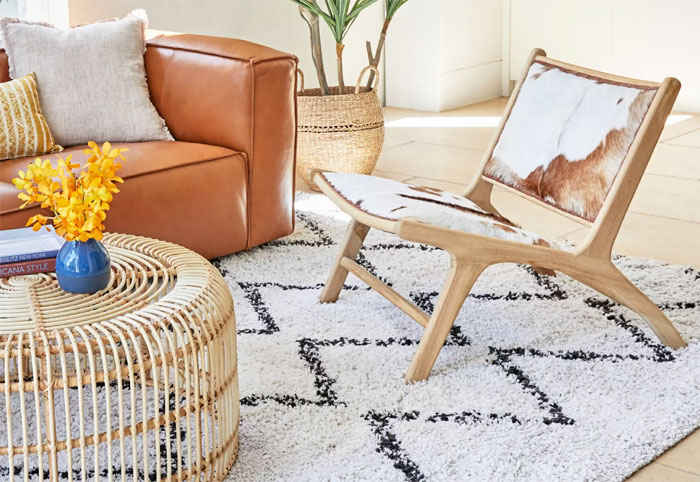 Tobago Accent Chair in Tan and White