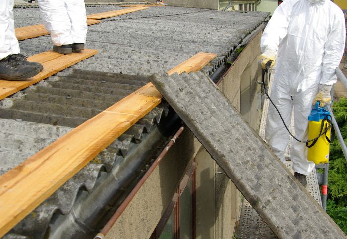 Professionals removing asbestos