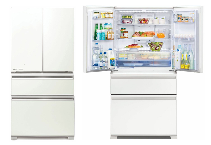 Mitsubishi White French Door Fridge MR-LX564ER-GWH-A