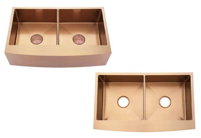 Mito Copper Rose Gold Apron Sink