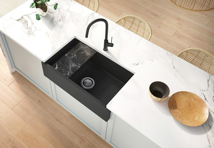 Oliveri Santorini Black Farmhouse Sink