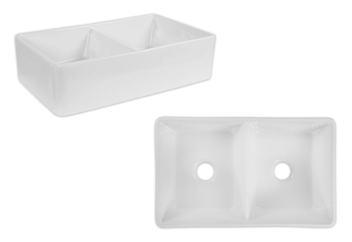 Schots Australia Belfast Double Fireclay Sink in White