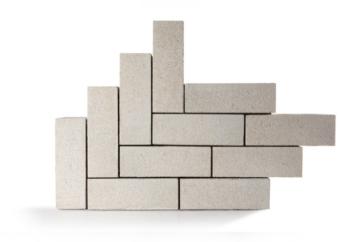 Adbri Masonry Smooth White Ivory Bricks in Herringbone