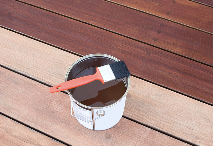 Staining a new deck