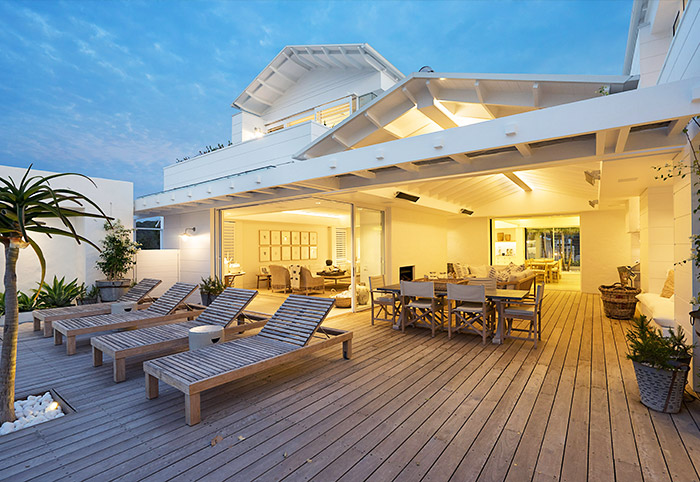 Alfresco area with a partial roof