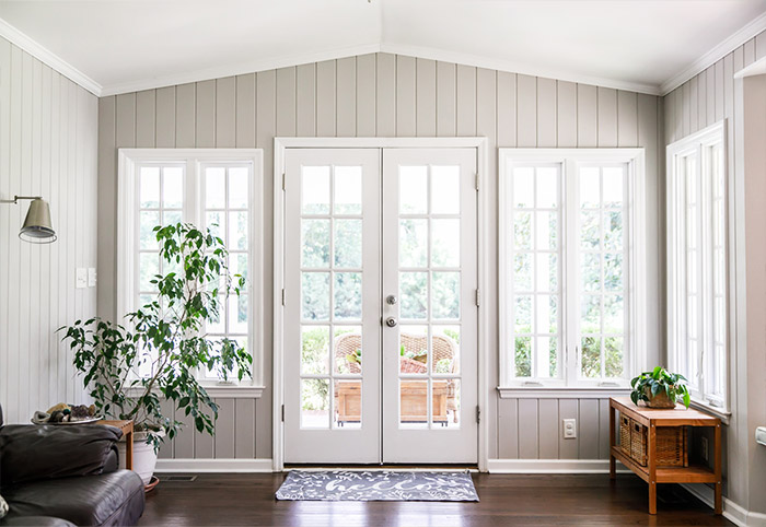 extended room with door to terrace