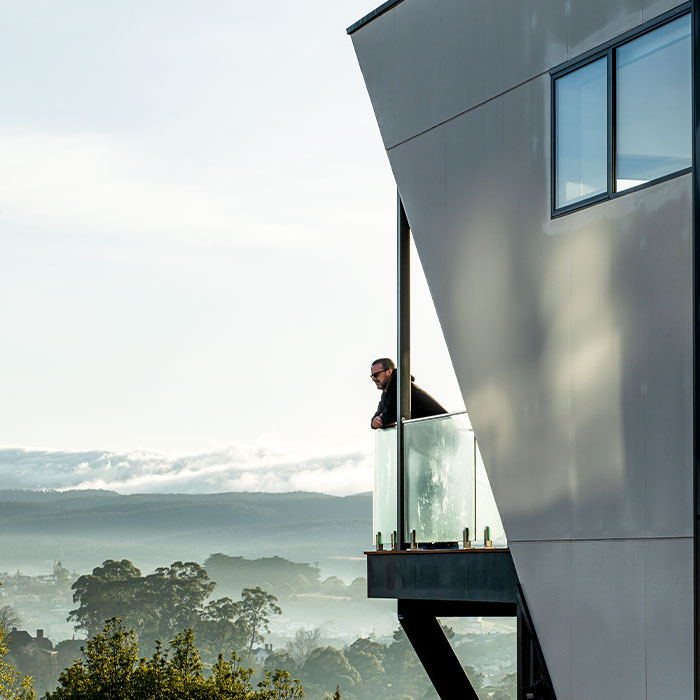 Cantilevered deck of three-storey home in Kings Meadows