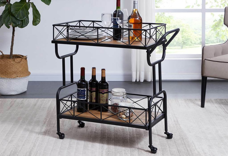 Ashford Industrial Steel Bar Cart.