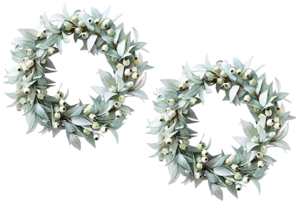 Eucalyptus and gum nut Christmas wreath.