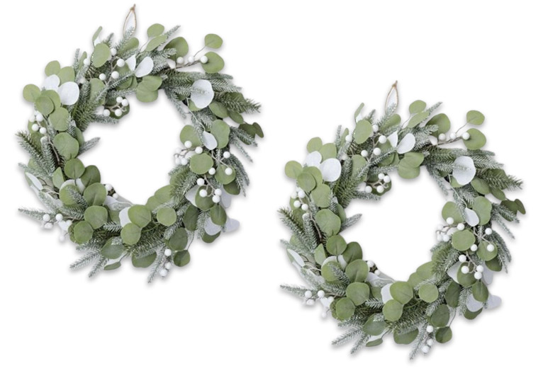 Australian House and Garden Glitter eucalyptus wreath.