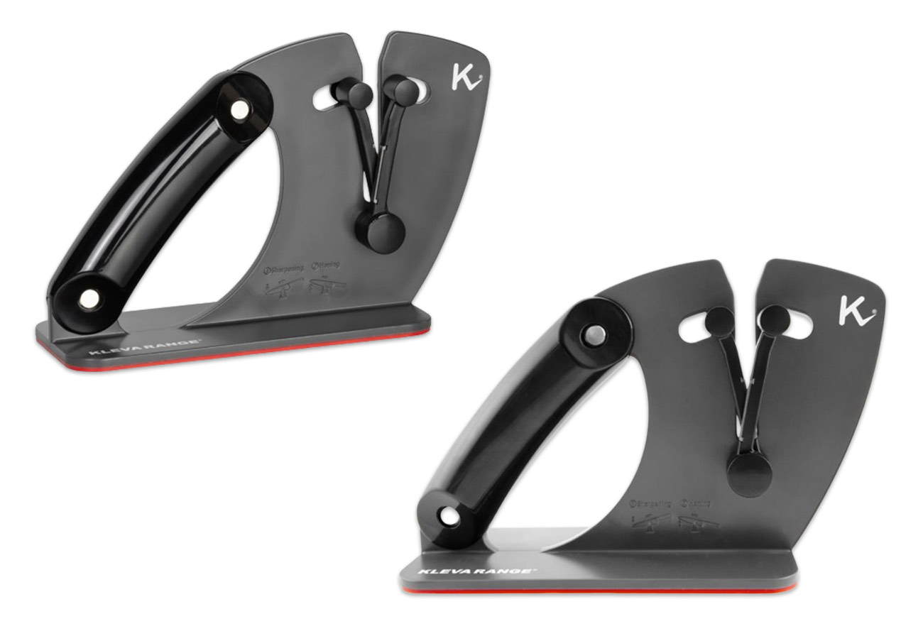 Two Kleva adjustable knife sharpening units.