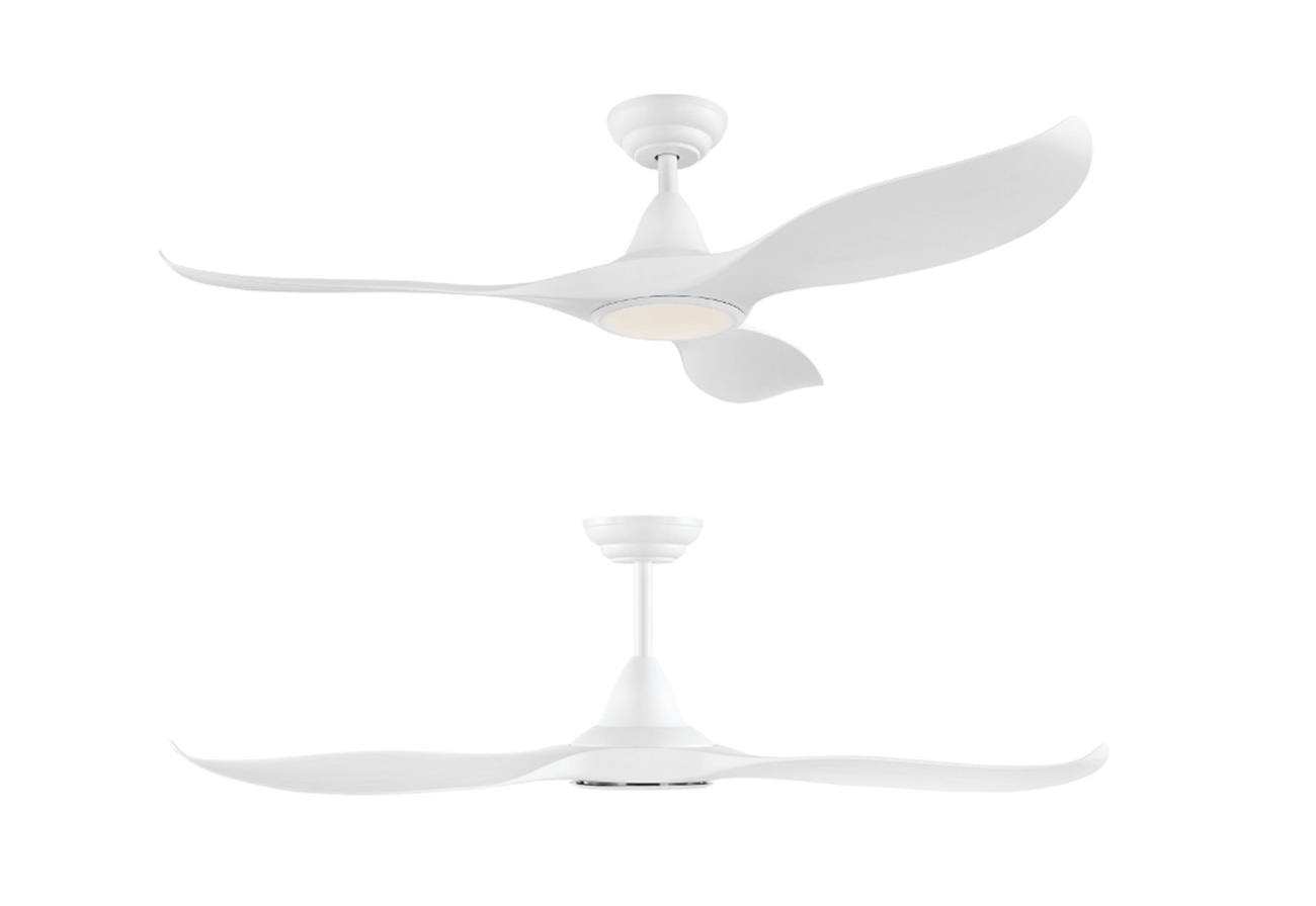 Eglo Noosa bestselling 152cm white DC ceiling fan. 