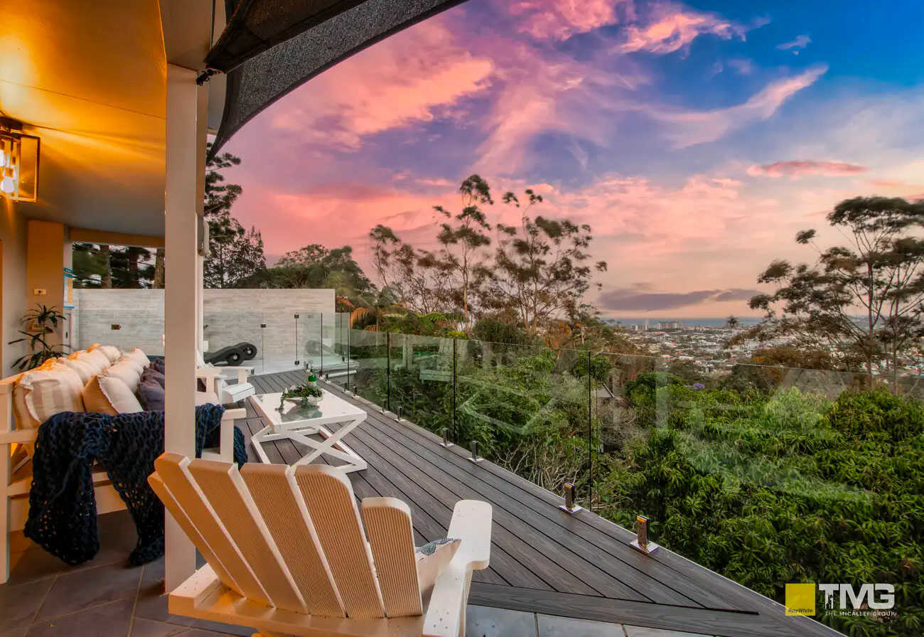 Balcony with a view of the Gold Coast, Queensland.