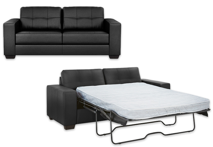 Tivoli PU black leather couch.