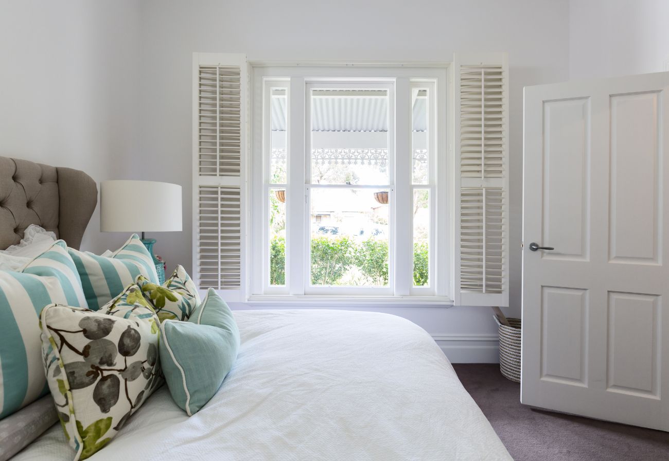 Hamptons-style bedroom.