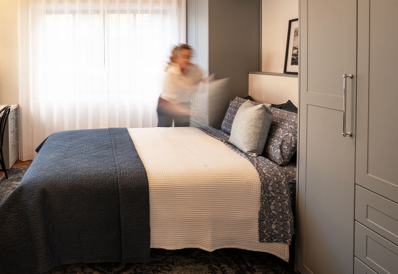 Fold-Down Wall Bed in a modern farmhouse study.