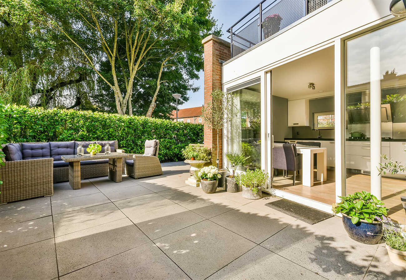 Courtyard of a townhouse.