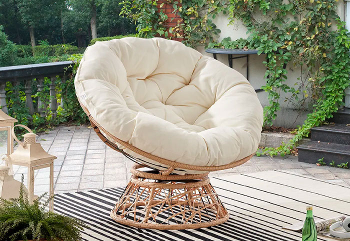 Shangri La Papasan Chair in beige.