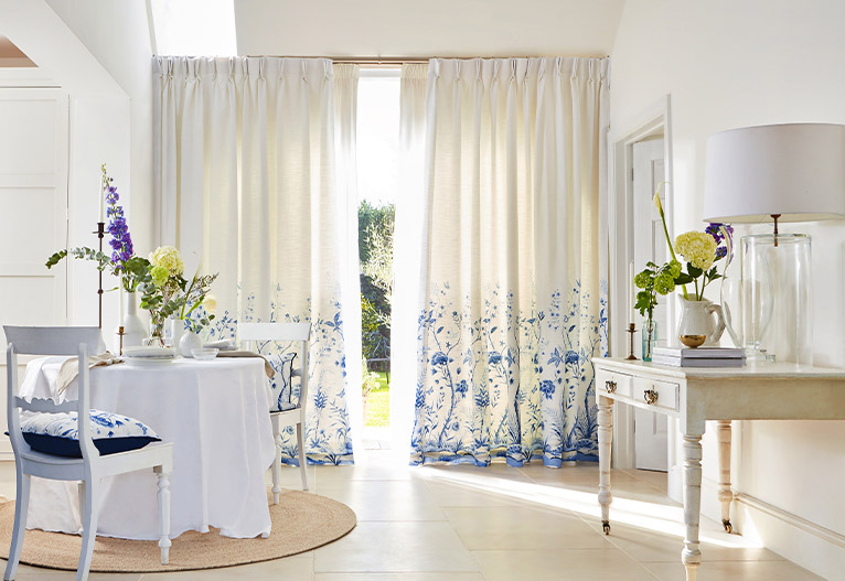 TUISS Chinoiserie China Blue Curtains.