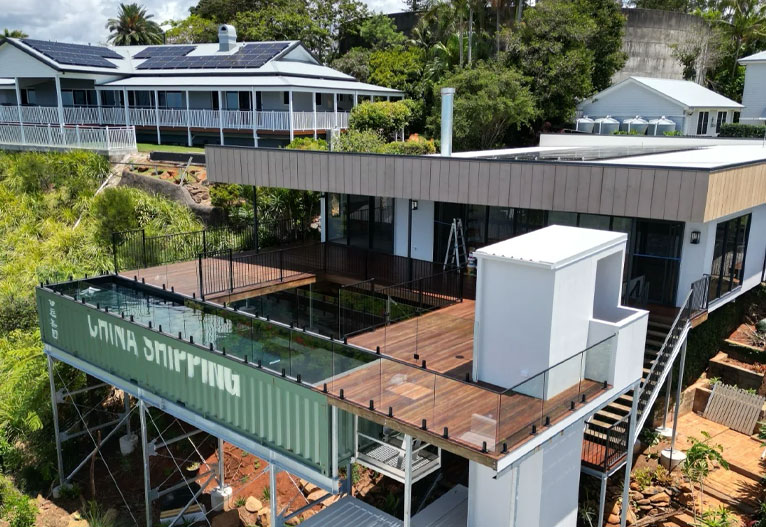 Shipping container pools in Buderim Queensland.