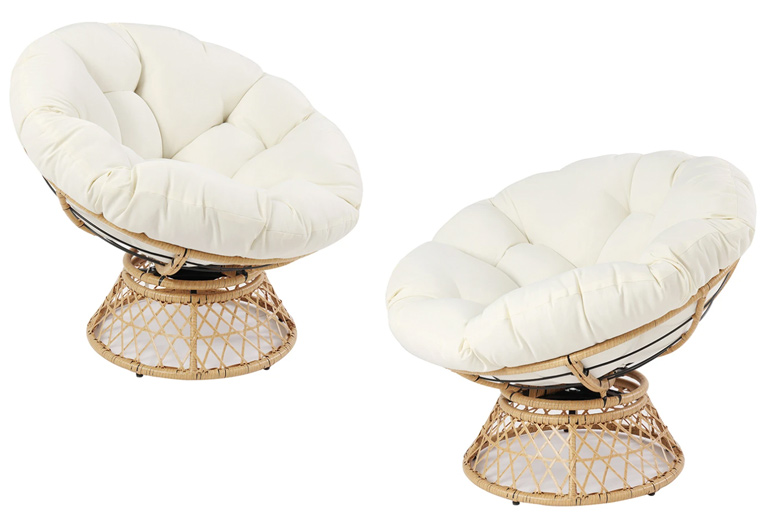 Shangri La Papasan Chair in Natural Beige.